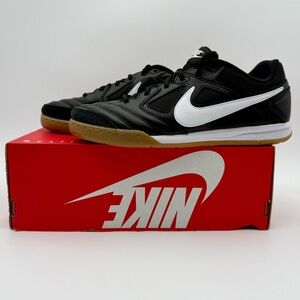 NEW Nike Gato Indoor Soccer Leather Shoes Men's Size 10.5 Black Gum White HQ6019